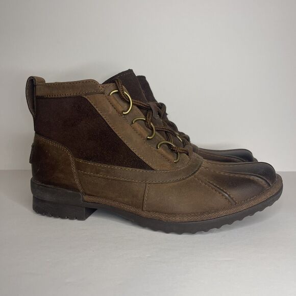 UGG Heather Women’s Sz 7 Waterproof Duck Boots Ankle Brown S/N 1095156 EUC - Picture 3 of 9